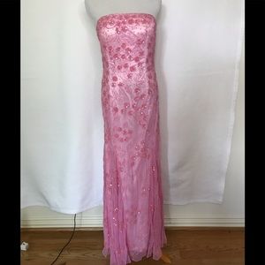 Soft Pink Beaded Evening Dress